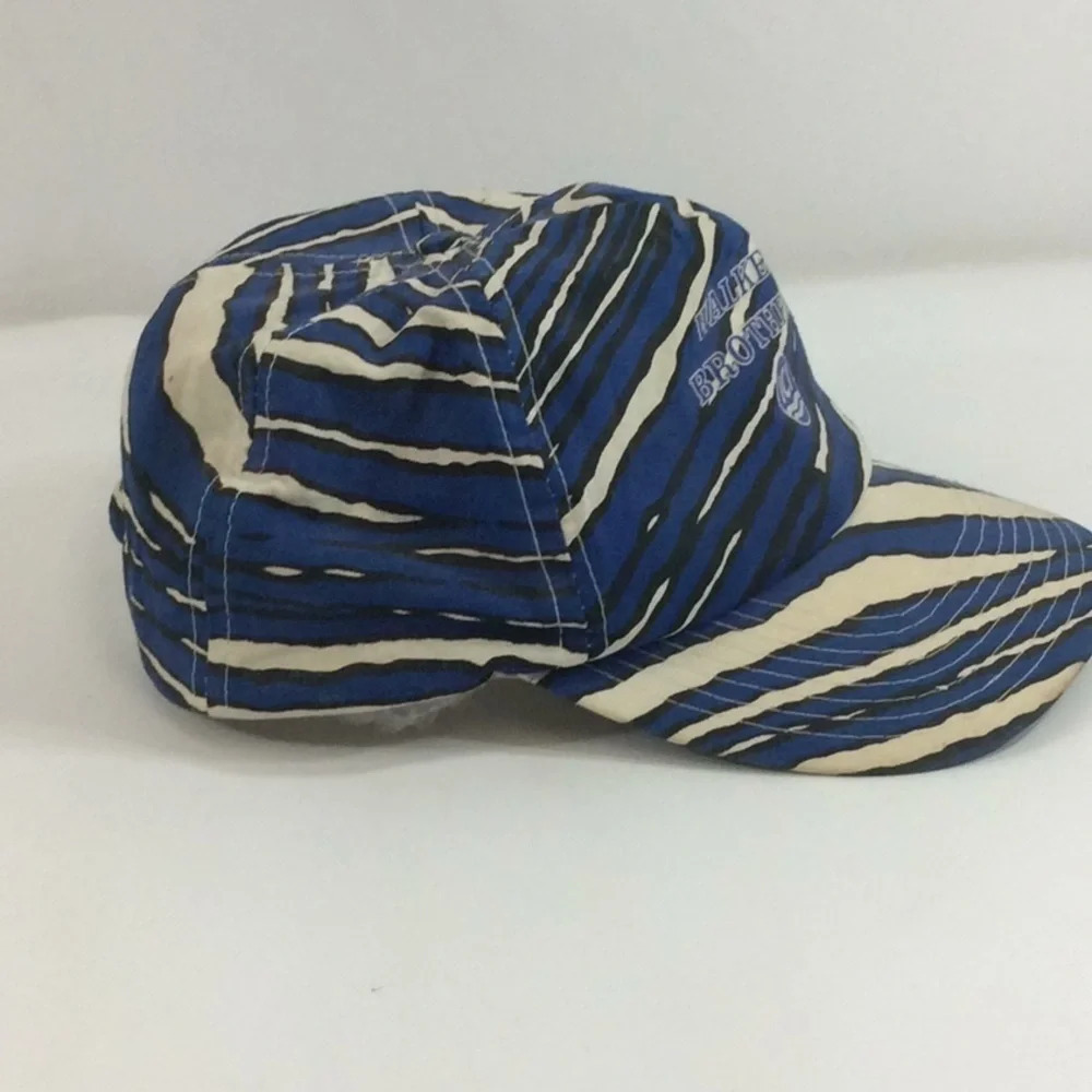 Walker Brothers Adjustable SnapBack Hat with Blue Zebra Stripes - Picture 4 of 7